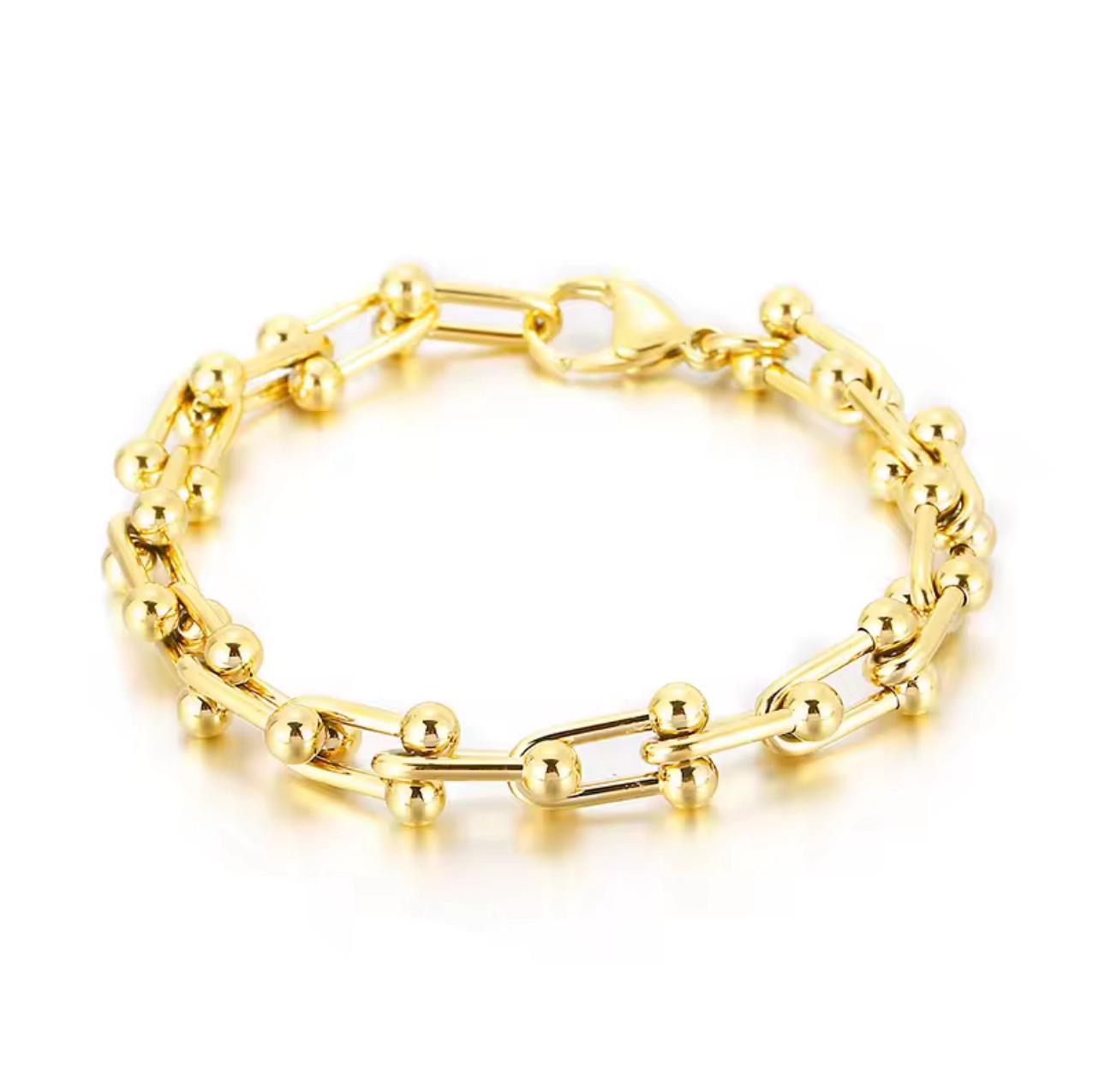 Goudkleurige Gekoppelde Schakelarmband