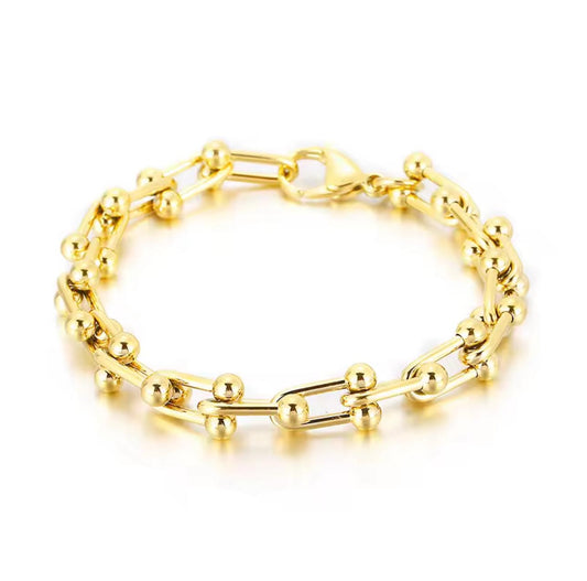 Goudkleurige Gekoppelde Schakelarmband
