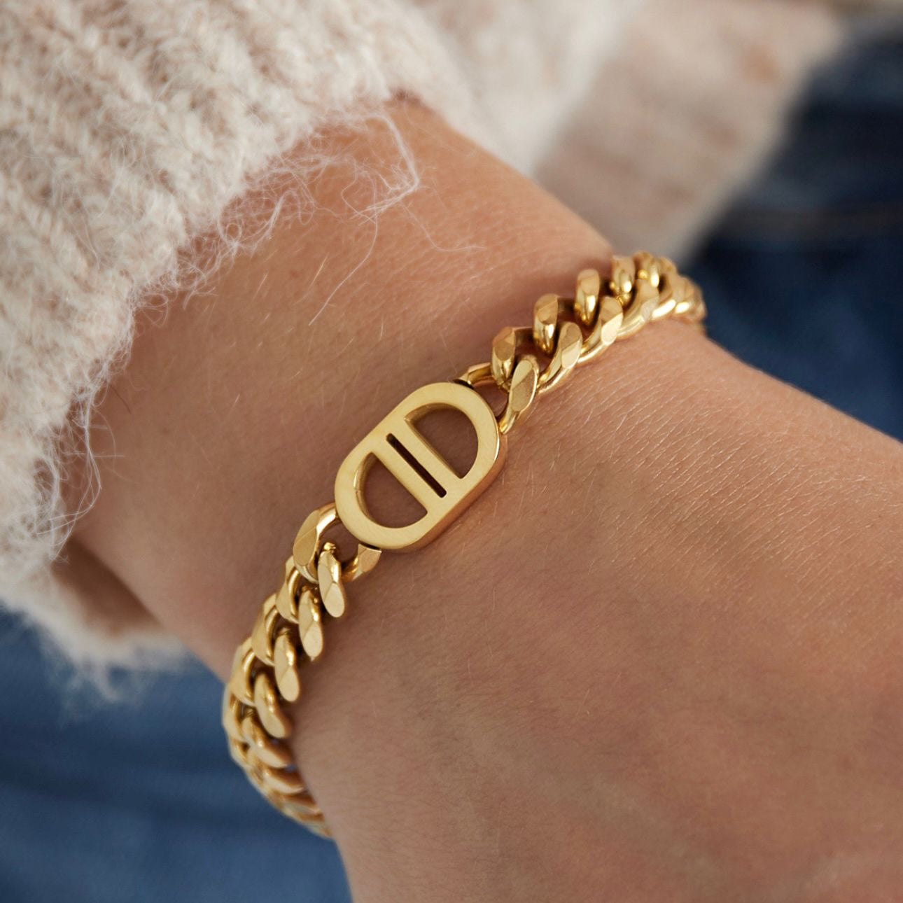 Chunky Schakelarmband Goud