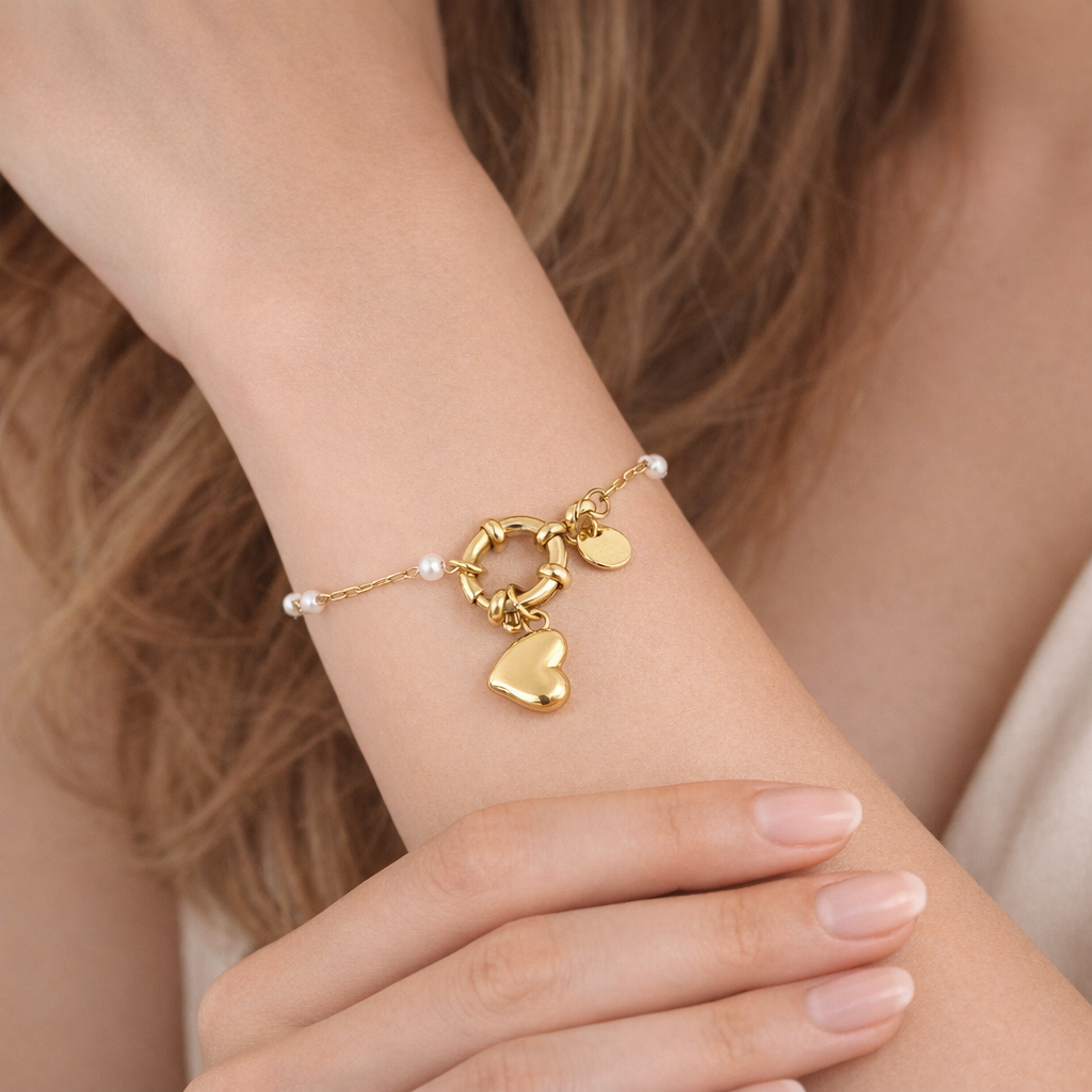 Hartjes Armband met Parels