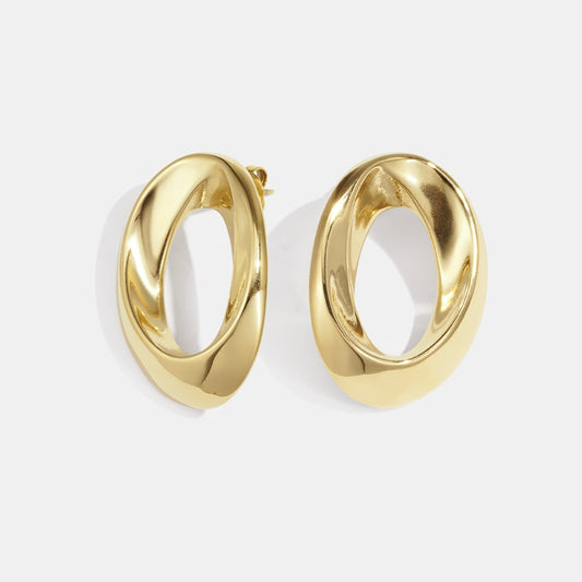 Sculpturale Ovale Hoop Oorbellen