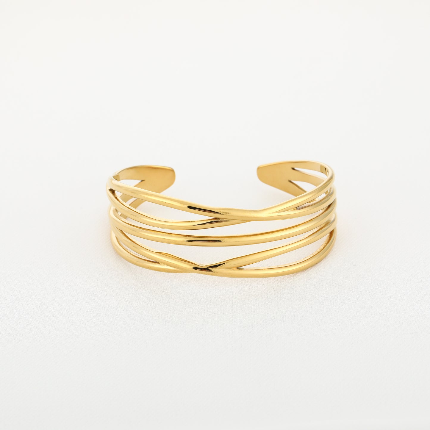 Open Cuff Armband met Elegant Lijn Design