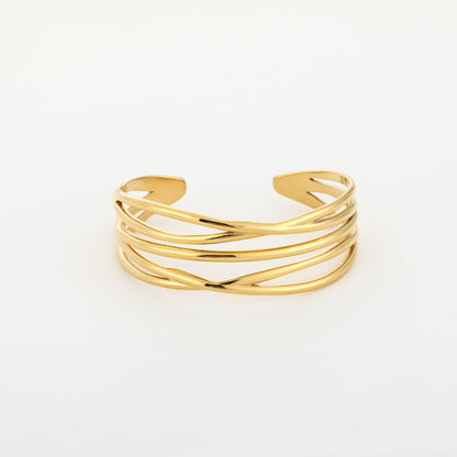 Open Cuff Armband met Elegant Lijn Design
