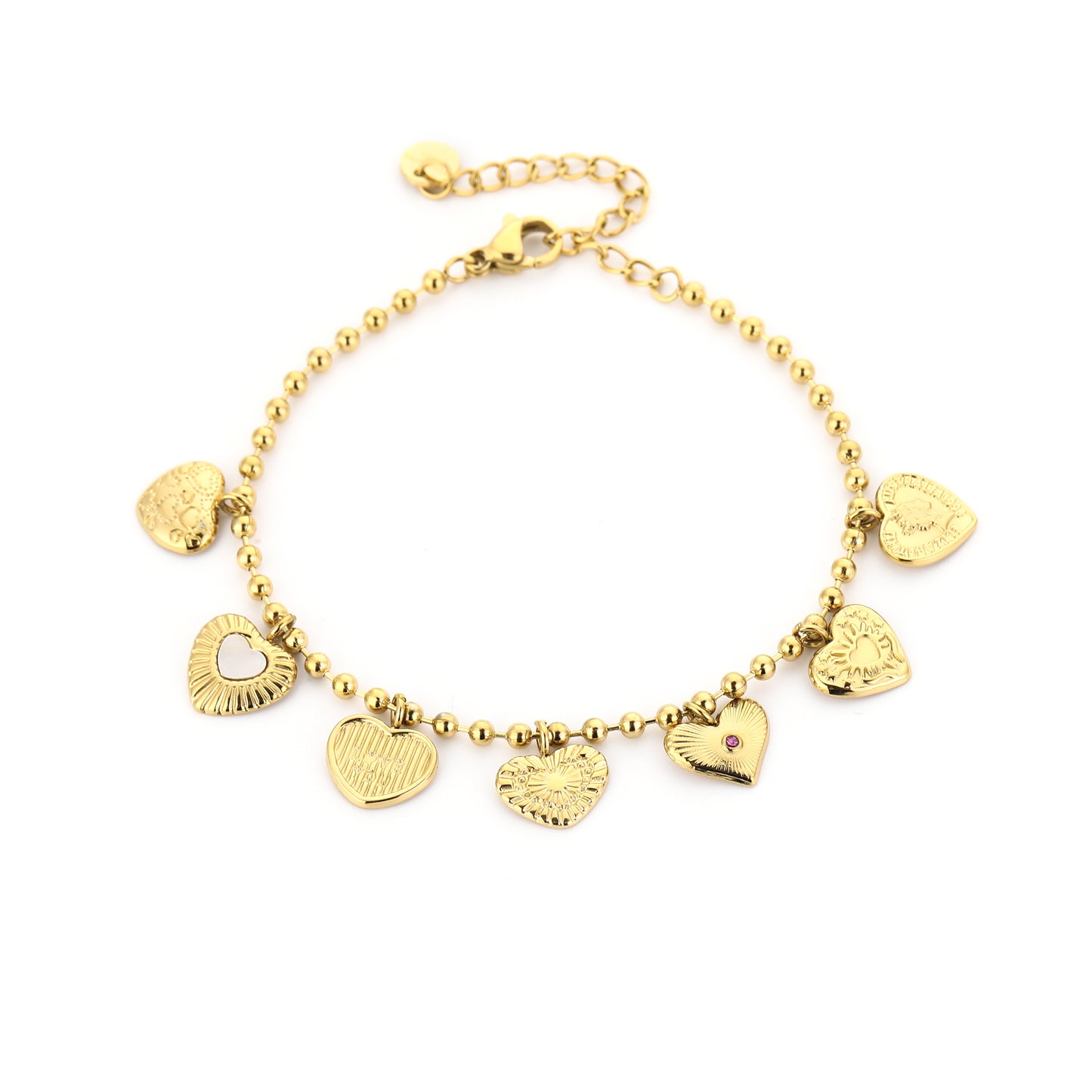 Bedelarmband met Hartjes