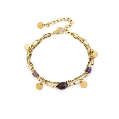 Armband met Paarse Stenen en Bedels