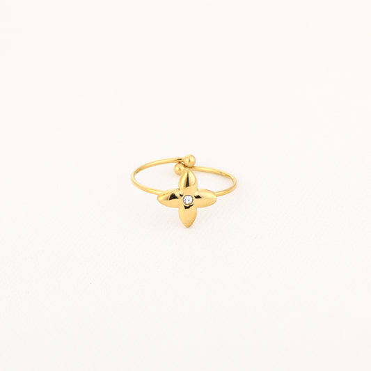 Ring met Klaverdesign en Zirkonia