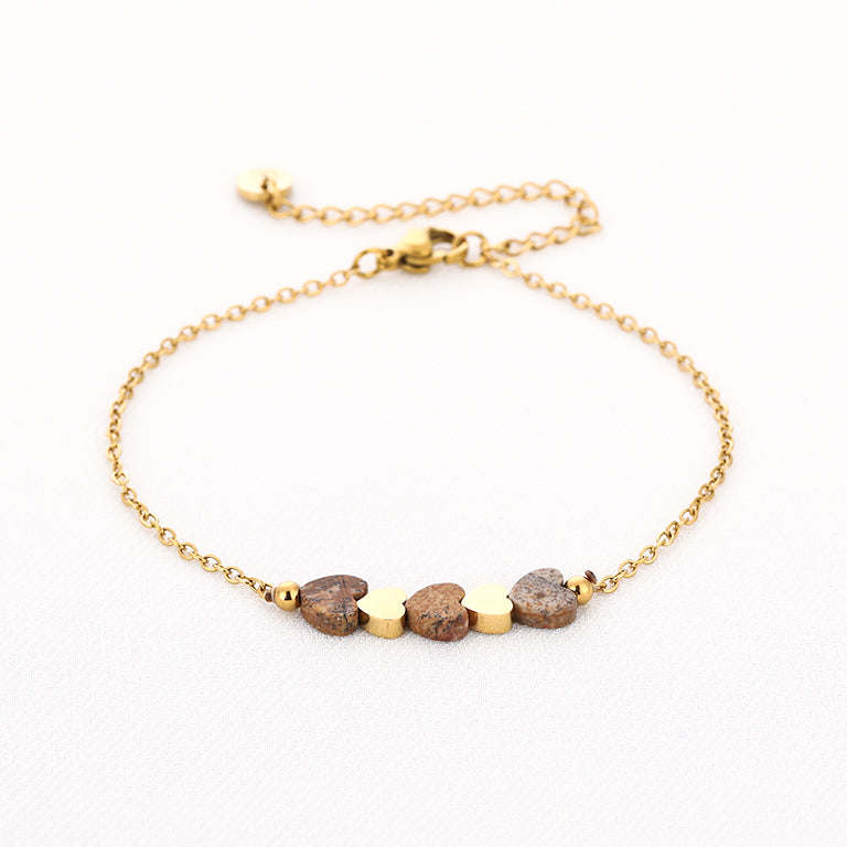 Hartjes Armband met Natuursteen