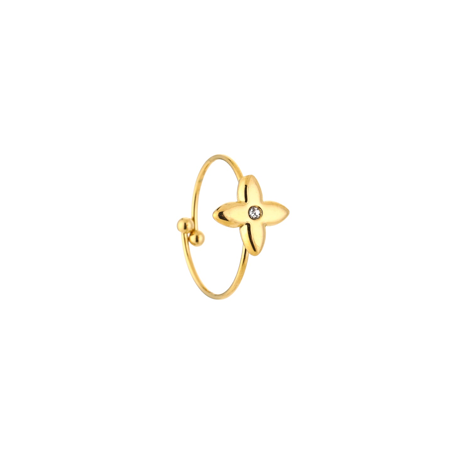 Ring met Klaverdesign en Zirkonia