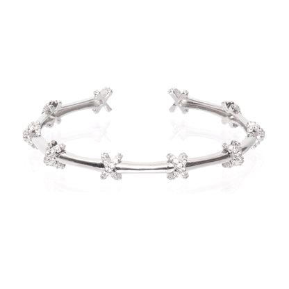 Zilveren Bangle Armband met Zirkonia