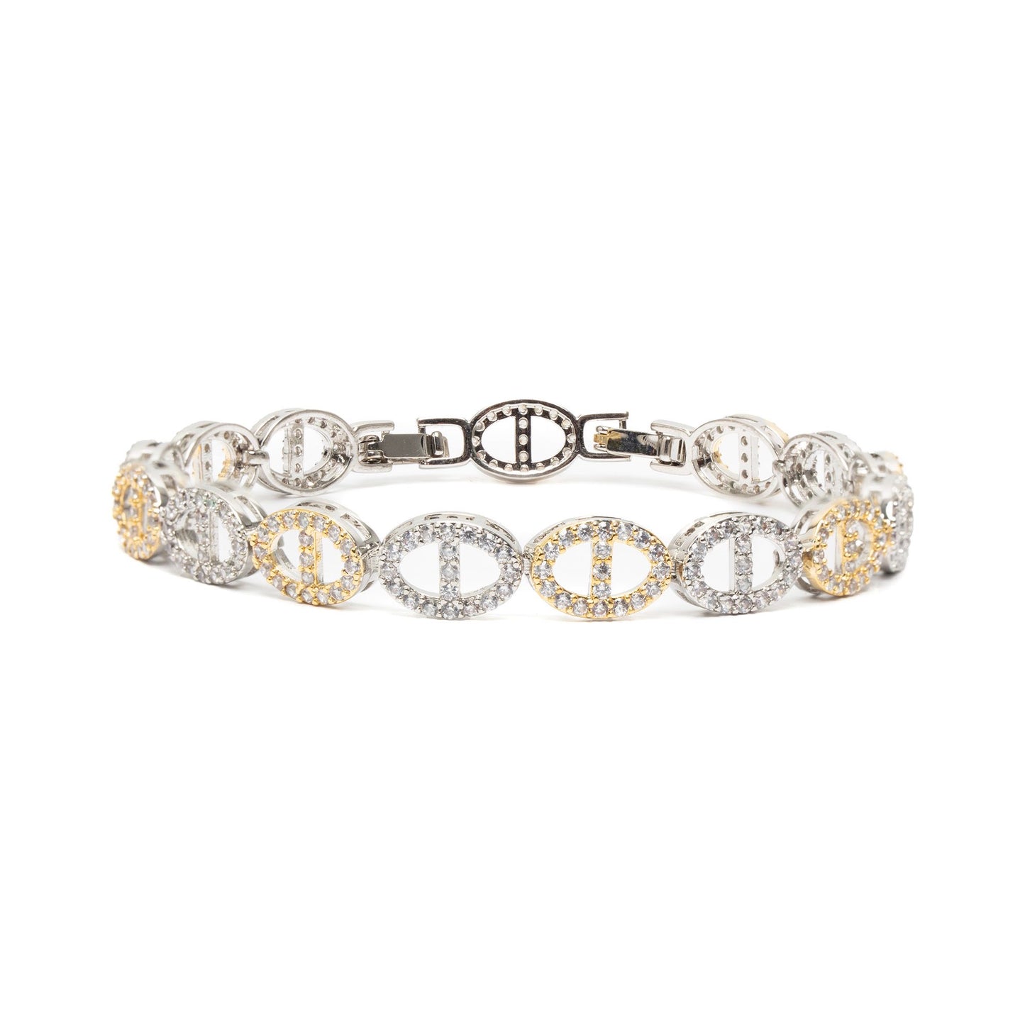 Elegante Ovale Armband - Bicolor Zilver & Goud