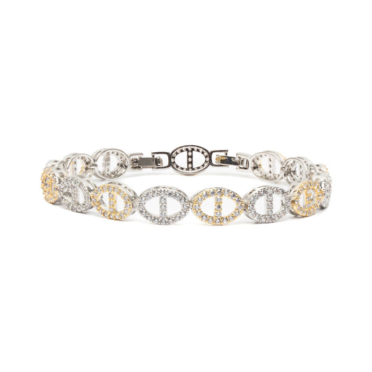 Elegante Ovale Armband - Bicolor Zilver & Goud