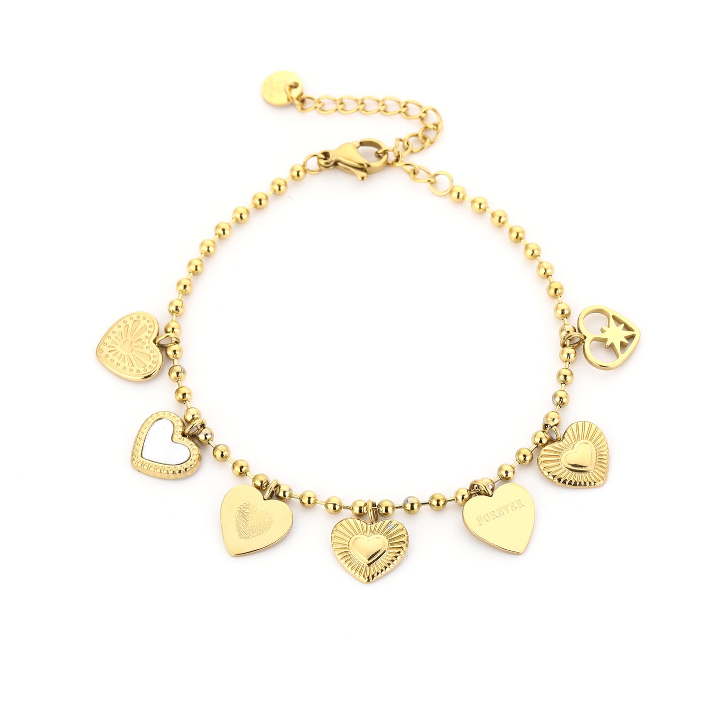 Bedelarmband met Hartjes W
