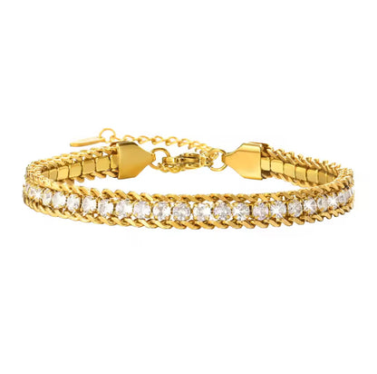 Goudkleurige armband met zirkonia