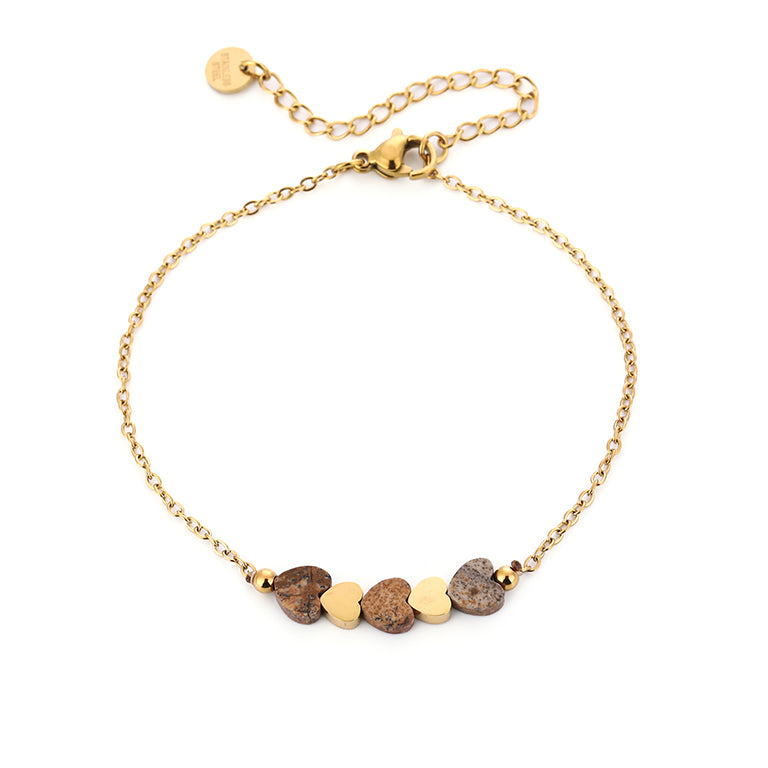 Hartjes Armband met Natuursteen