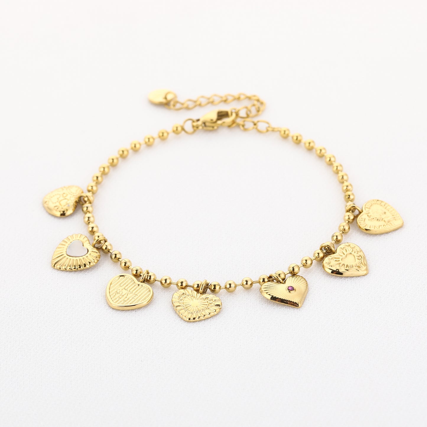Bedelarmband met Hartjes