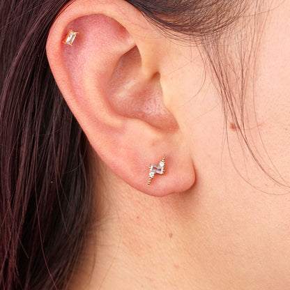 Oorbellen Lightning Studs Wit