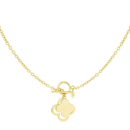 Schakelketting met Slot en Klaver Bedels