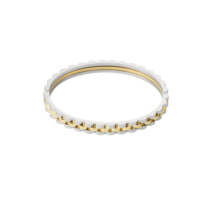 Schakel Bangle Armband Zilver-Goud